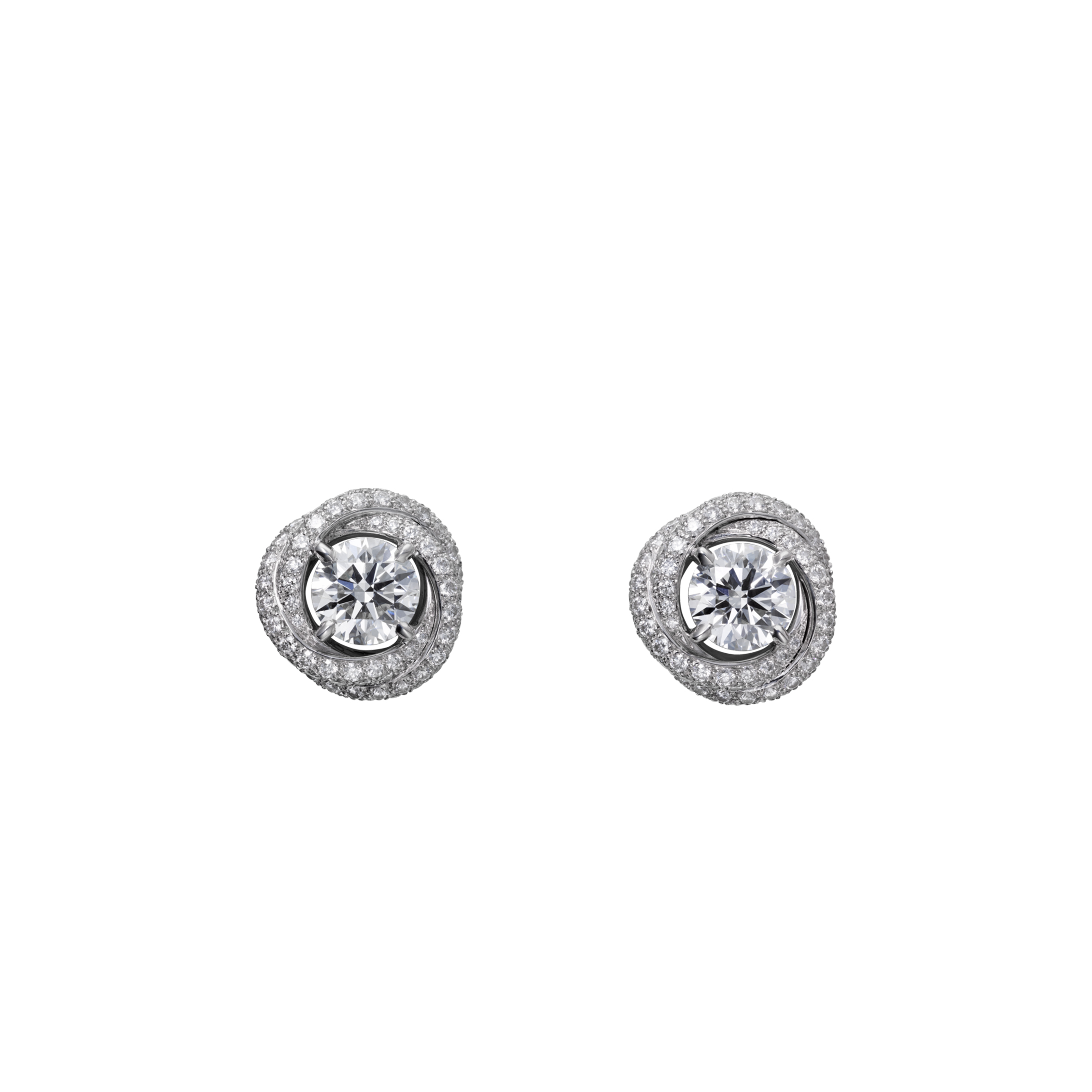 ca*t*er trinity 18k white gold, Di*m*nd ruban earrings n8515014